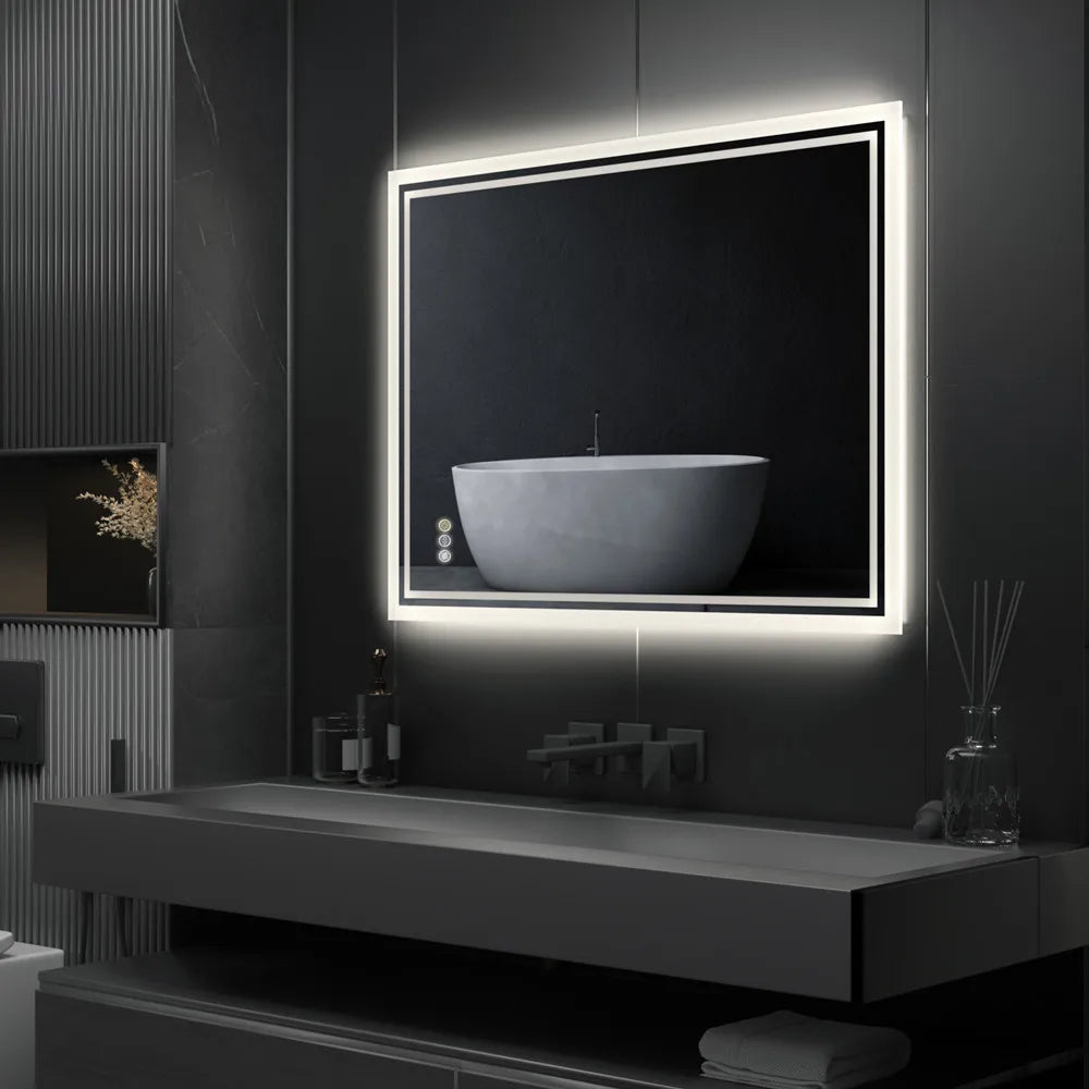 LUVODI Illuminated LED Backlit Bathroom Mirror Frameless Defog