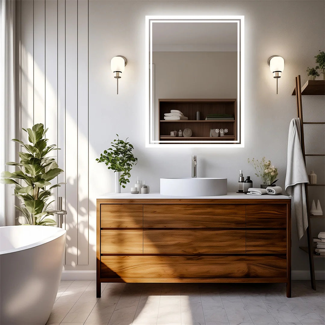 LUVODI Illuminated Backlit Bathroom Mirror With Dimmable LED Defog