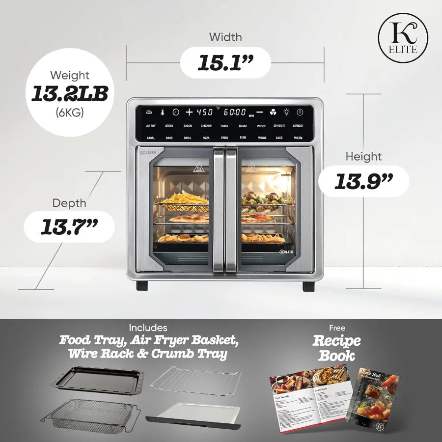 LISM Kitchen Elite French Door Air Fryer Oven LED Display