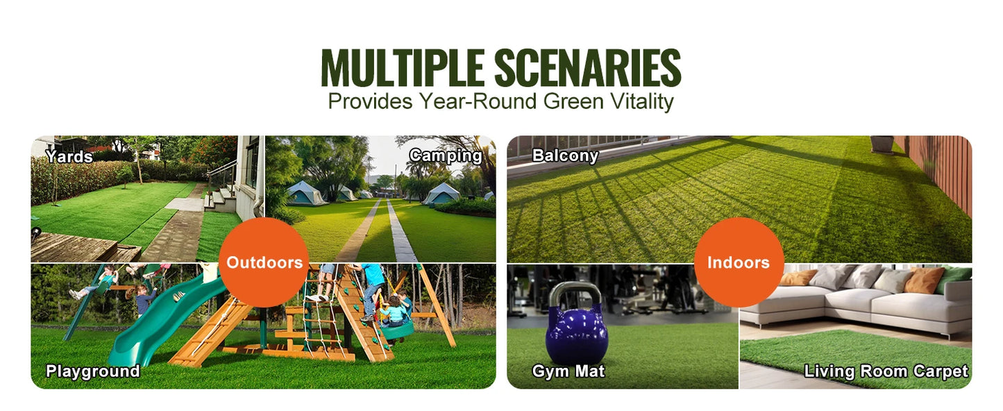 SucceBuy Artificial Grass Rug Outdoor Turf Door Mat Drainage Holes