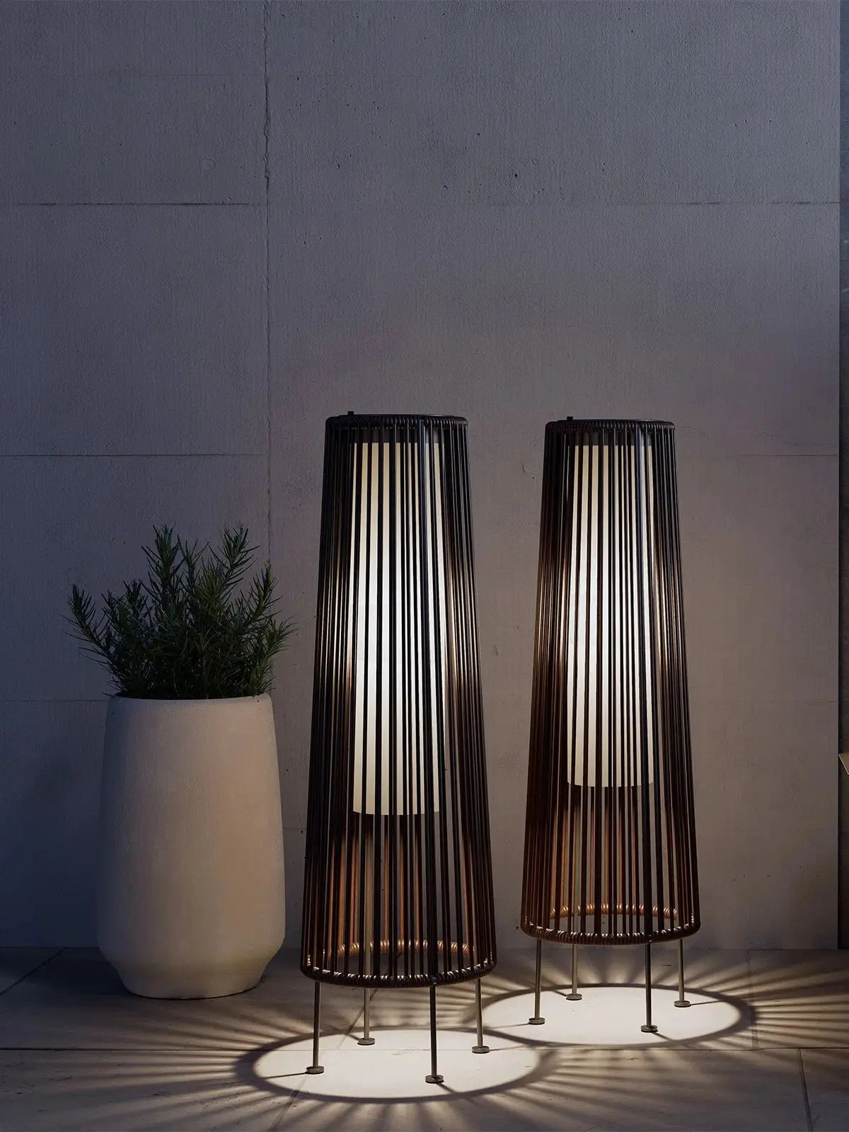 Grand Patio Two Piece Floor Solar Light Outdoor Wicker Lamp