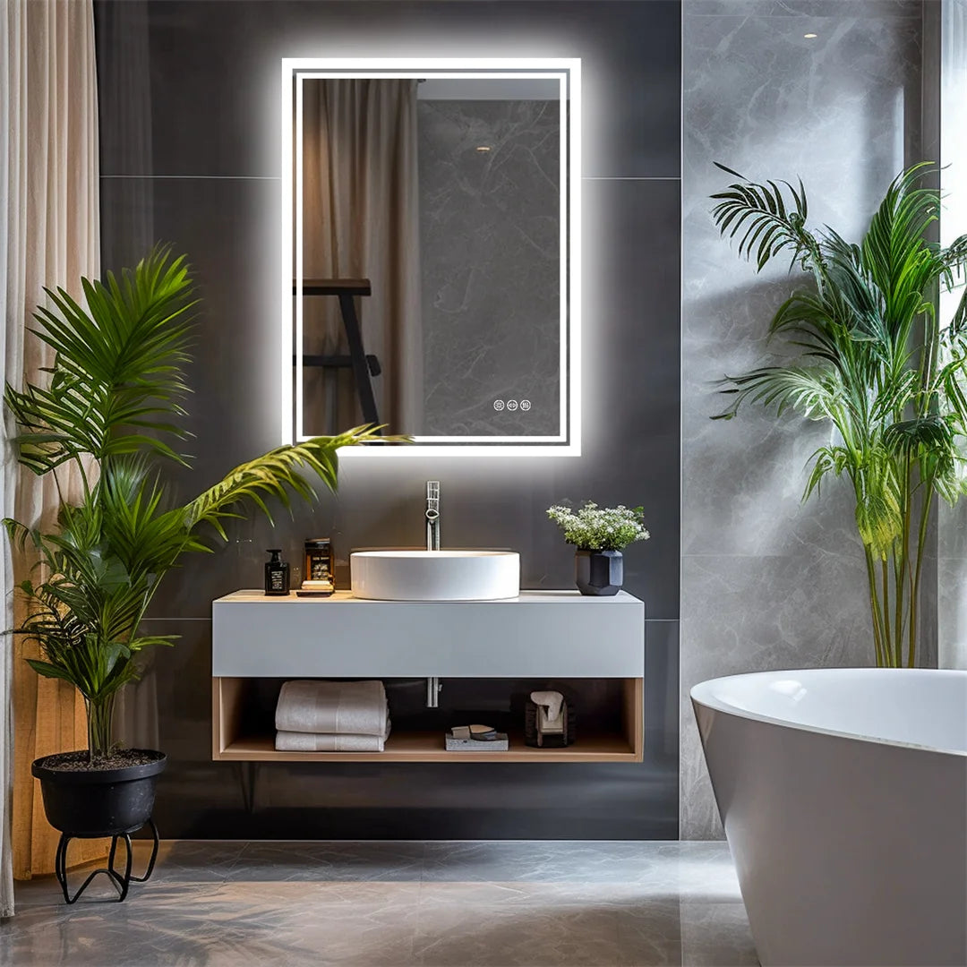 LUVODI Illuminated LED Backlit Bathroom Mirror Frameless Defog