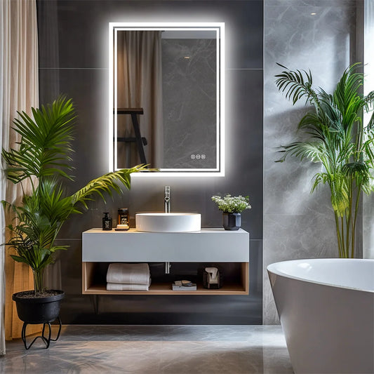 LUVODI Illuminated LED Backlit Bathroom Mirror Frameless Defog