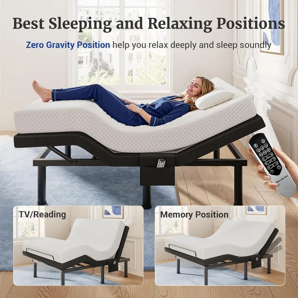 Tami T600 Split King Adjustable Bed Frame With Massage Remote