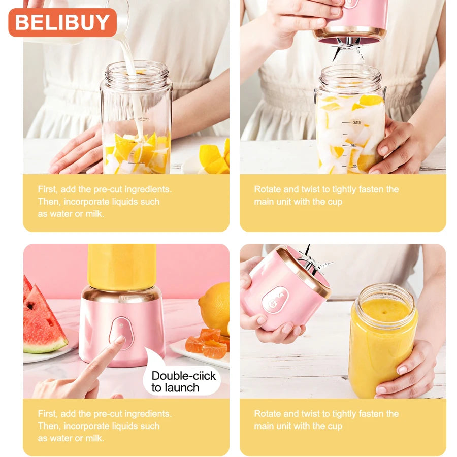 Portable USB Rechargeable Juicer Blender Fruit Juicing Cup
