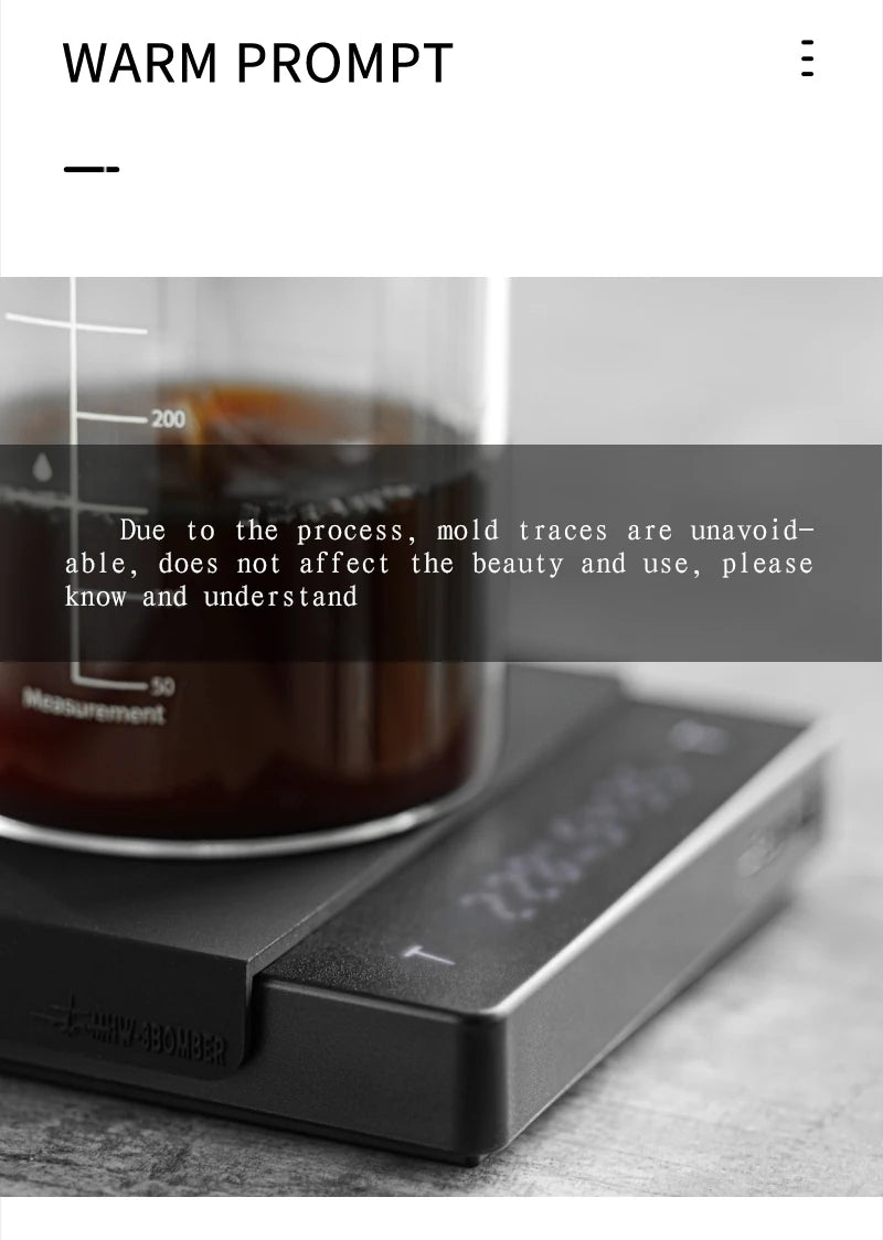 MHW-3BOMBER Coffee Scale With Timer, Rechargeable, 0.1g Precision