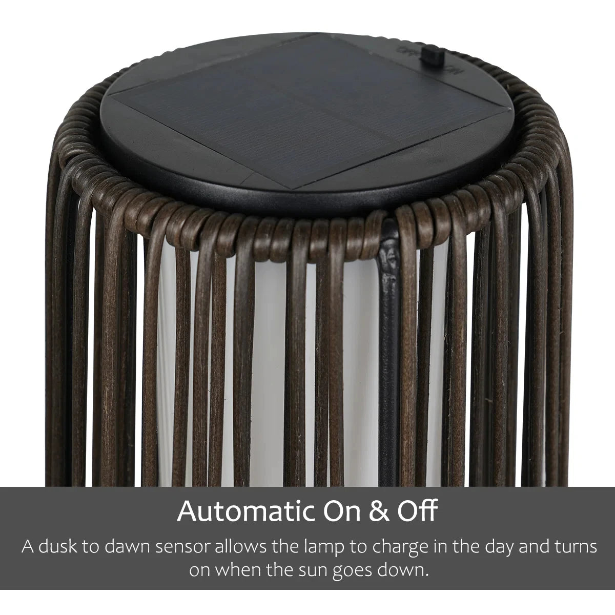 Grand Patio Two Piece Floor Solar Light Outdoor Wicker Lamp