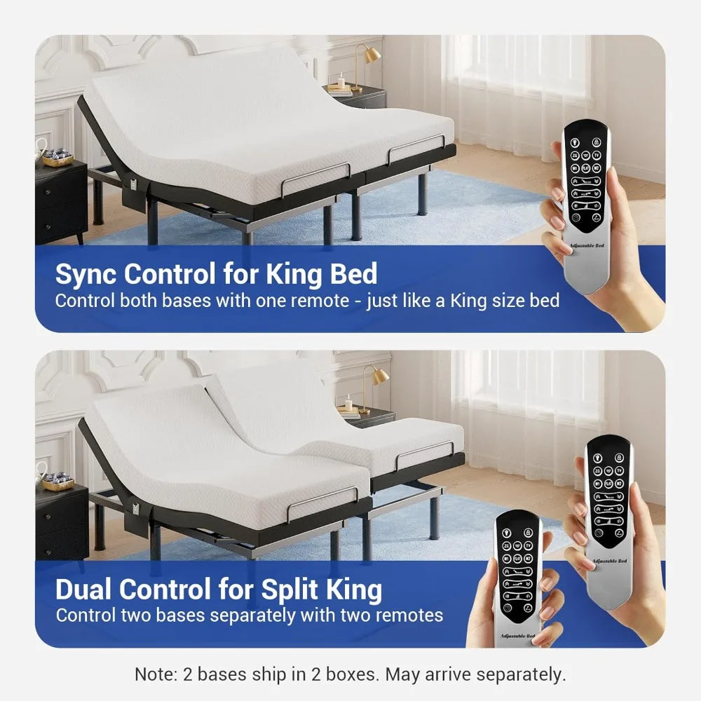 Tami T600 Split King Adjustable Bed Frame With Massage Remote