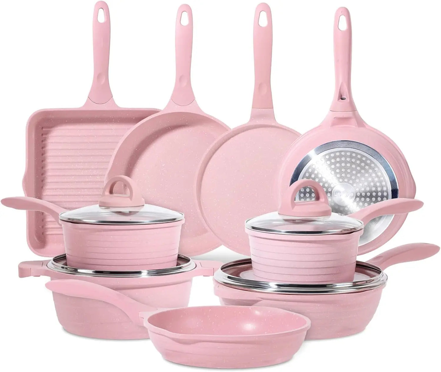 Nonstick 23-Piece Cookware Set Induction Safe Eco Friendly