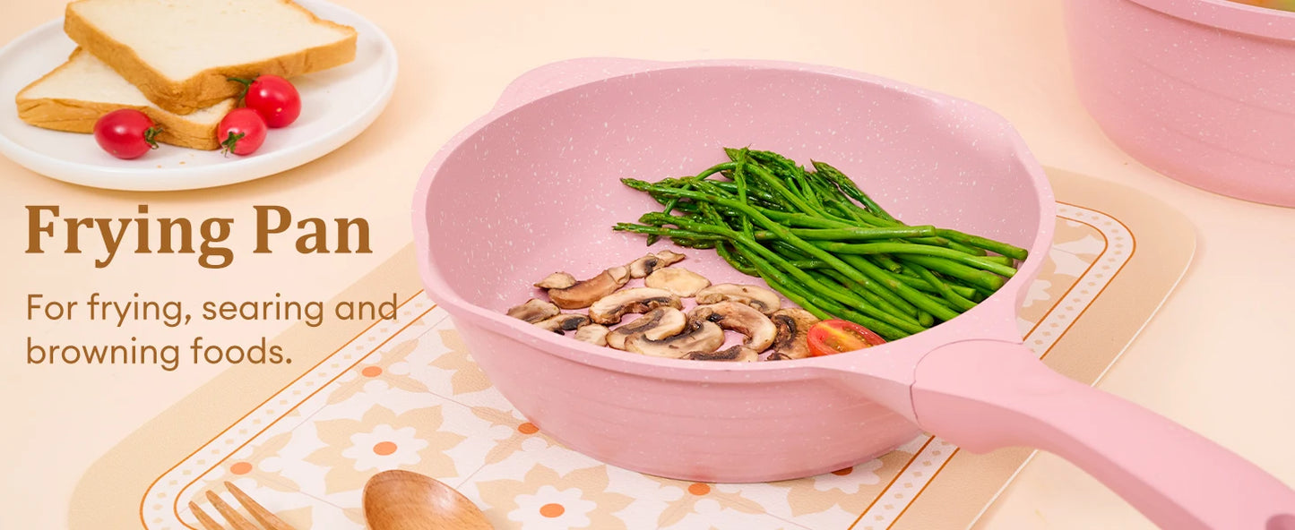 Nonstick 23-Piece Cookware Set Induction Safe Eco Friendly