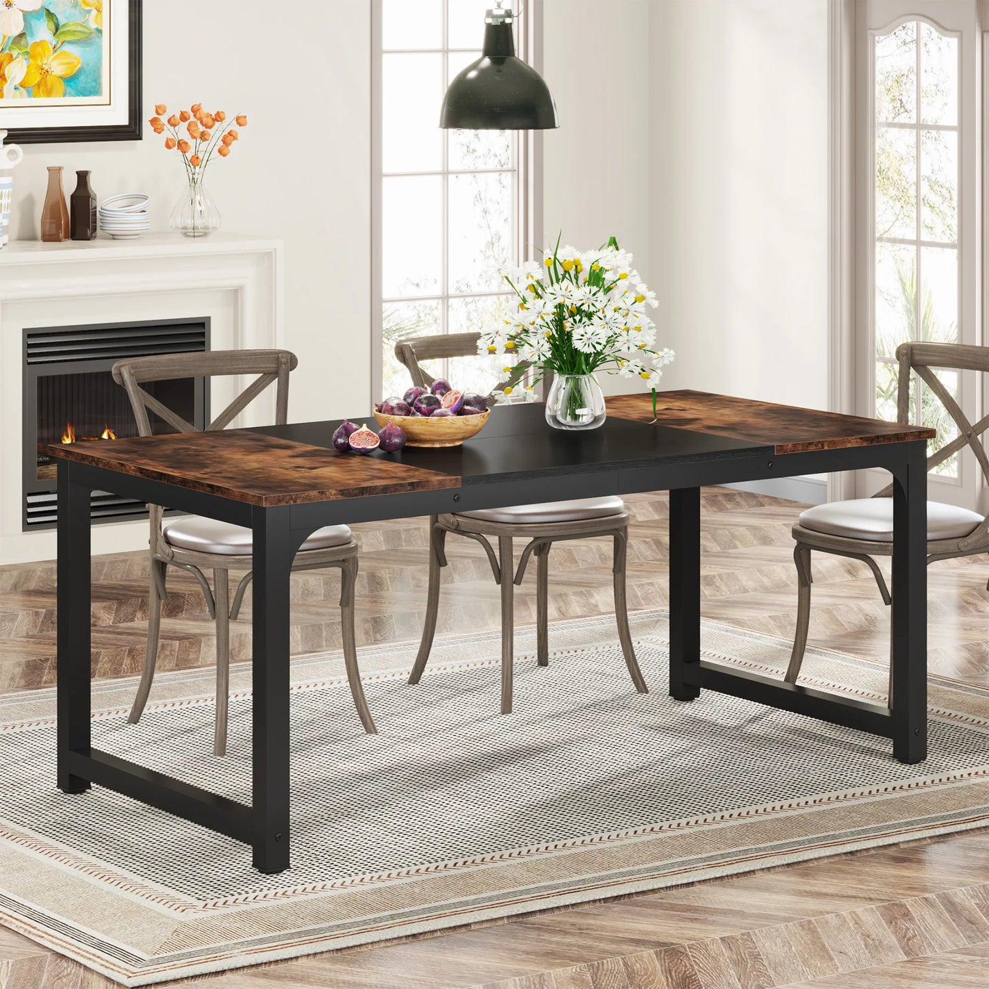 Tribesigns Rectangular Dining Table For 6 To 8 People