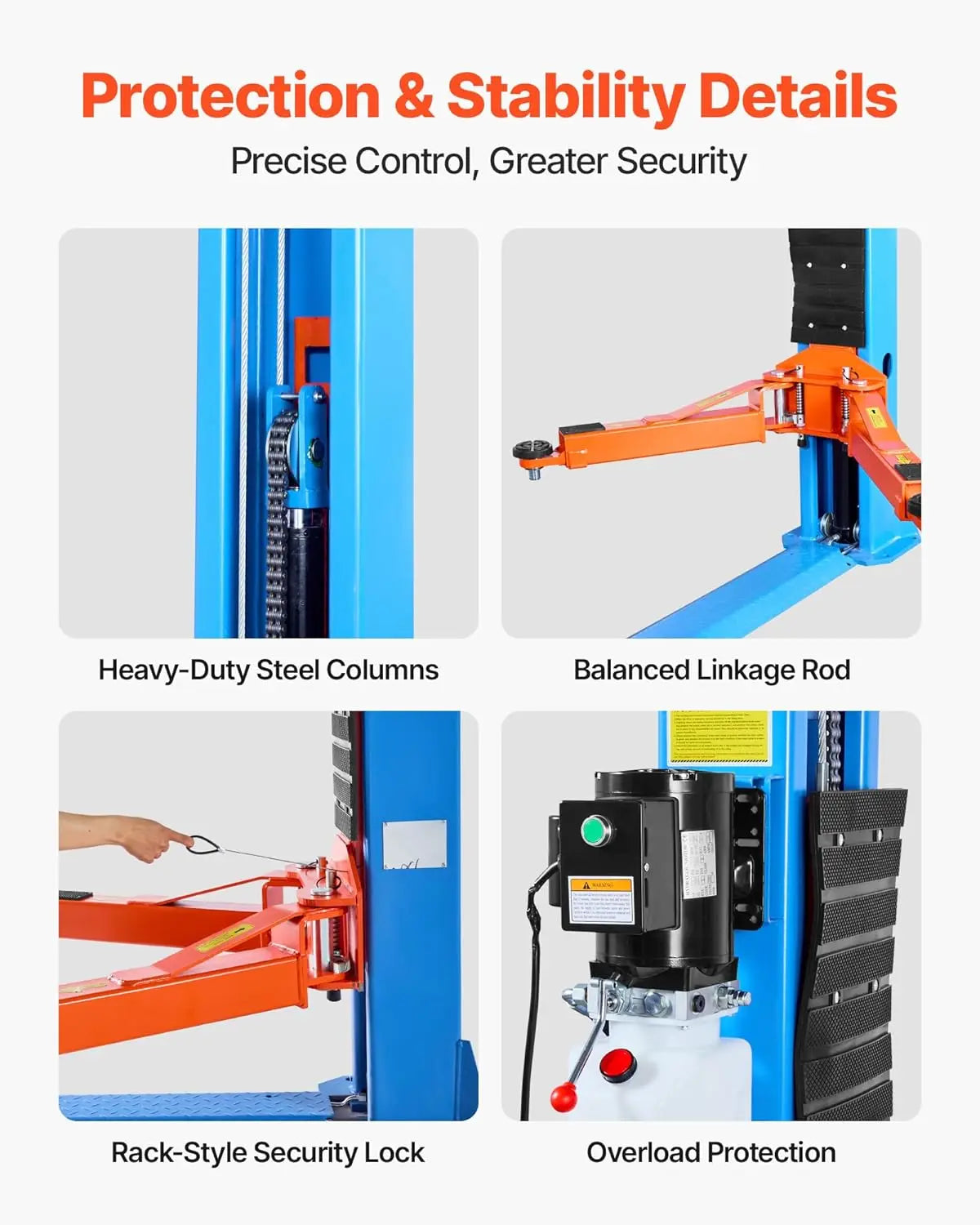 Two Post Car Lift 12000 Lb Capacity 220V 2.95 Horsepower