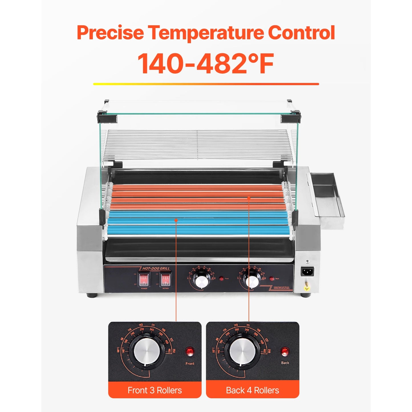 VEVOR Hot Dog Roller With Dual Temperature Control