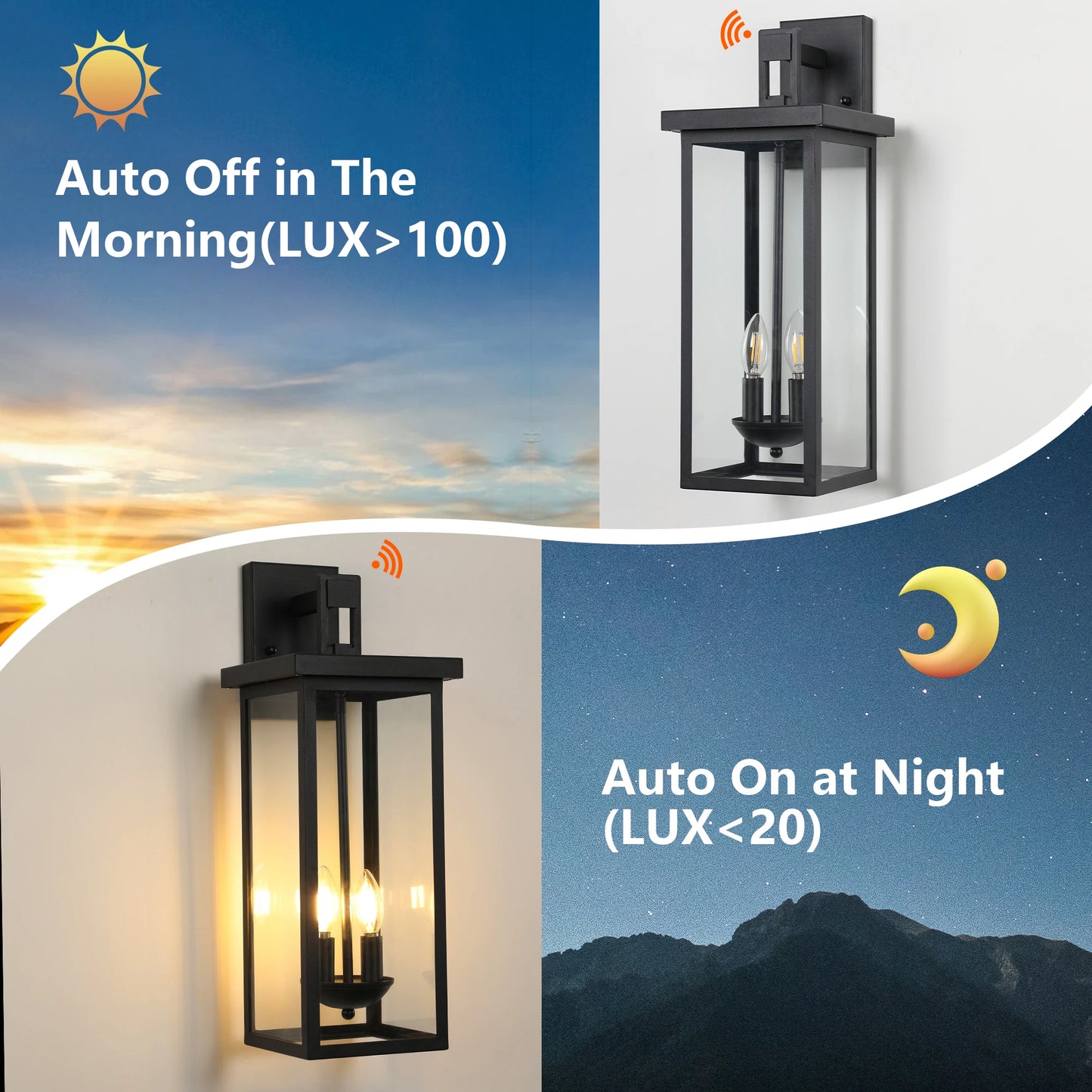 ARLGSITEC Outdoor Wall Lantern With Dusk To Dawn Sensor