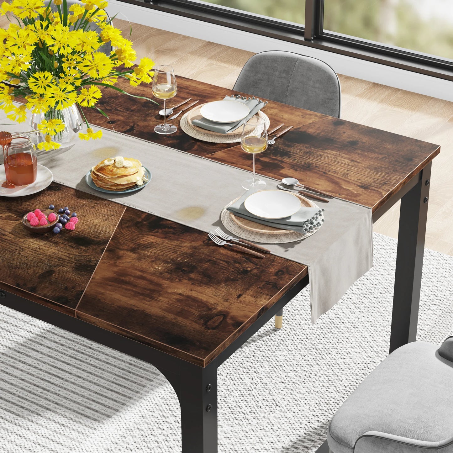 Tribesigns Rectangular Dining Table For 6 To 8 People