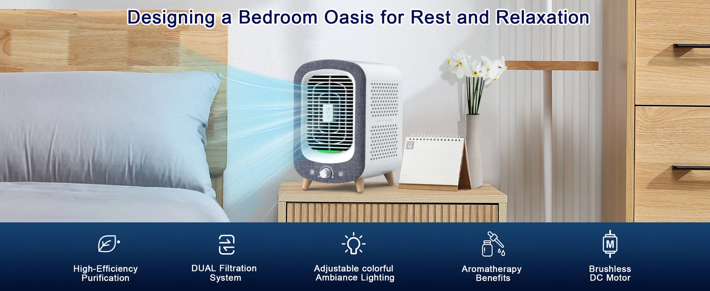 Jafanda Air Purifier for Home Bedroom With HEPA Activated Carbon