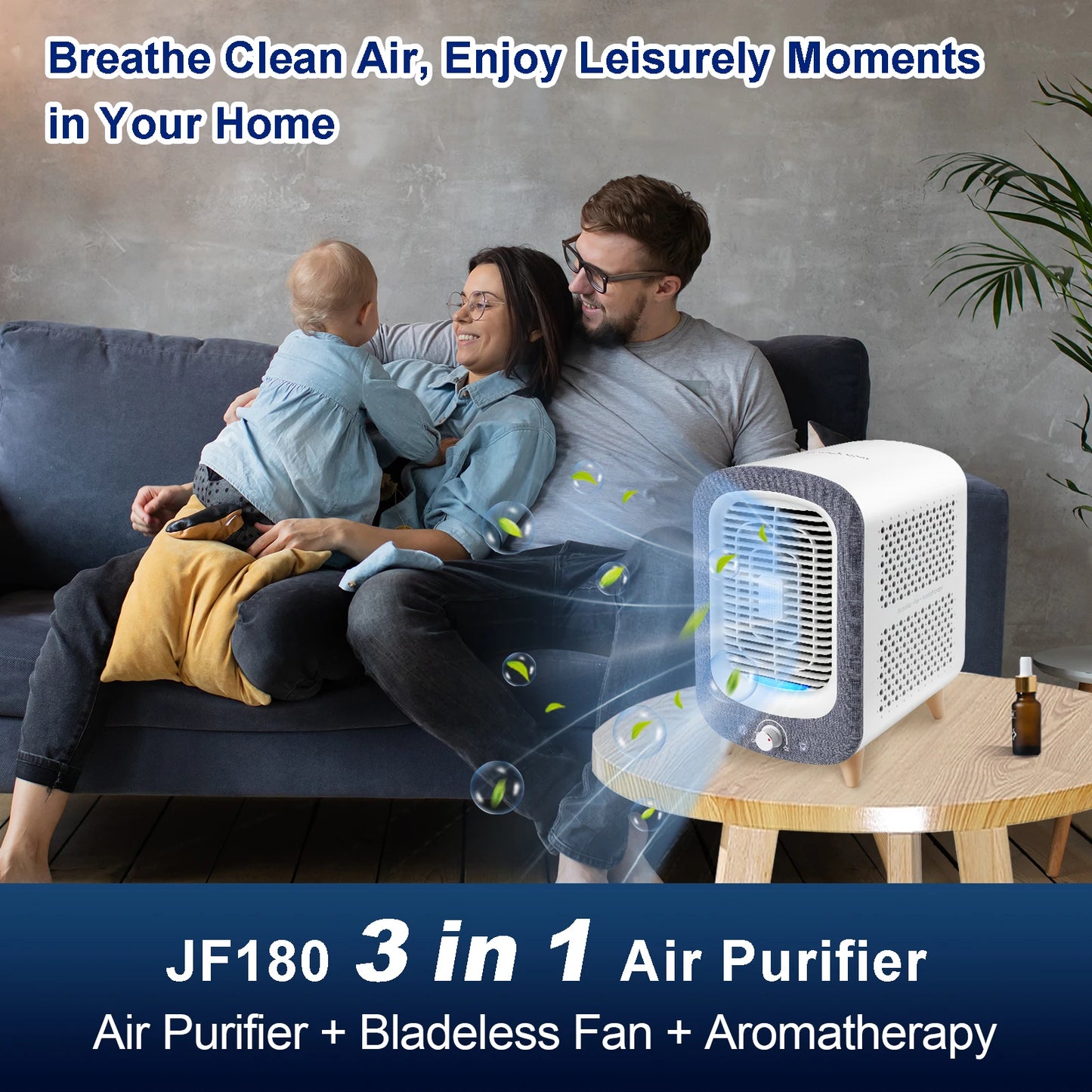 Jafanda Air Purifier for Home Bedroom With HEPA Activated Carbon