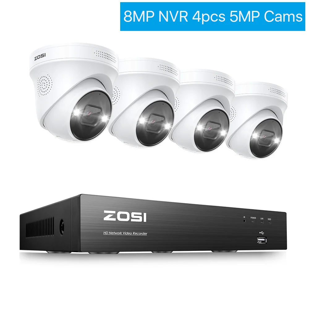 ZOSICTV 4K 8MP POE Surveillance Kit 8CH AI NVR System