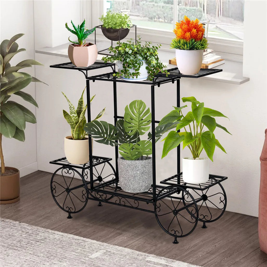 Metal Garden Plant Stand Parisian Style Flower Display Rack