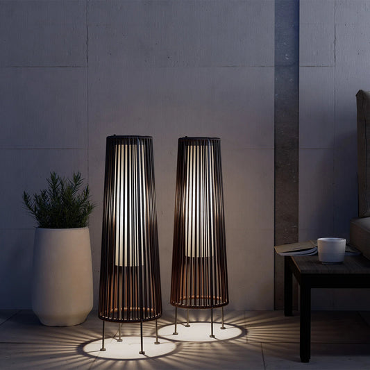 Grand Patio Two Piece Floor Solar Light Outdoor Wicker Lamp