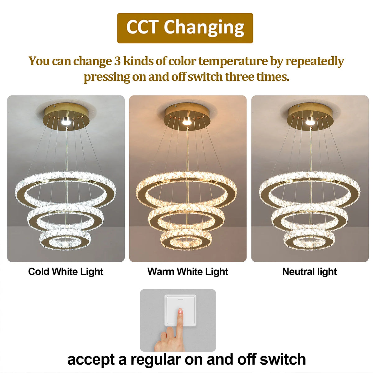 VETRULUS Crystal Chandelier Pendant Ceiling Light For Living Room