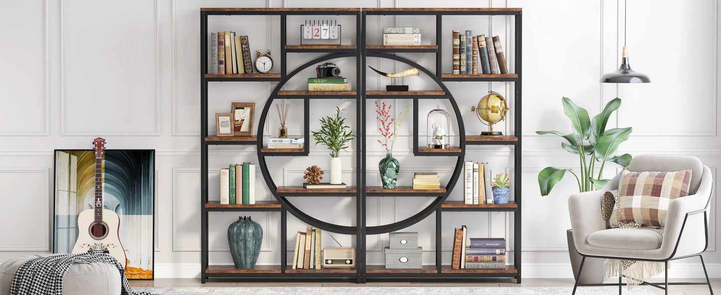 Tribesigns Industrial 5 Tier Etagere Bookcase Freestanding Organizer