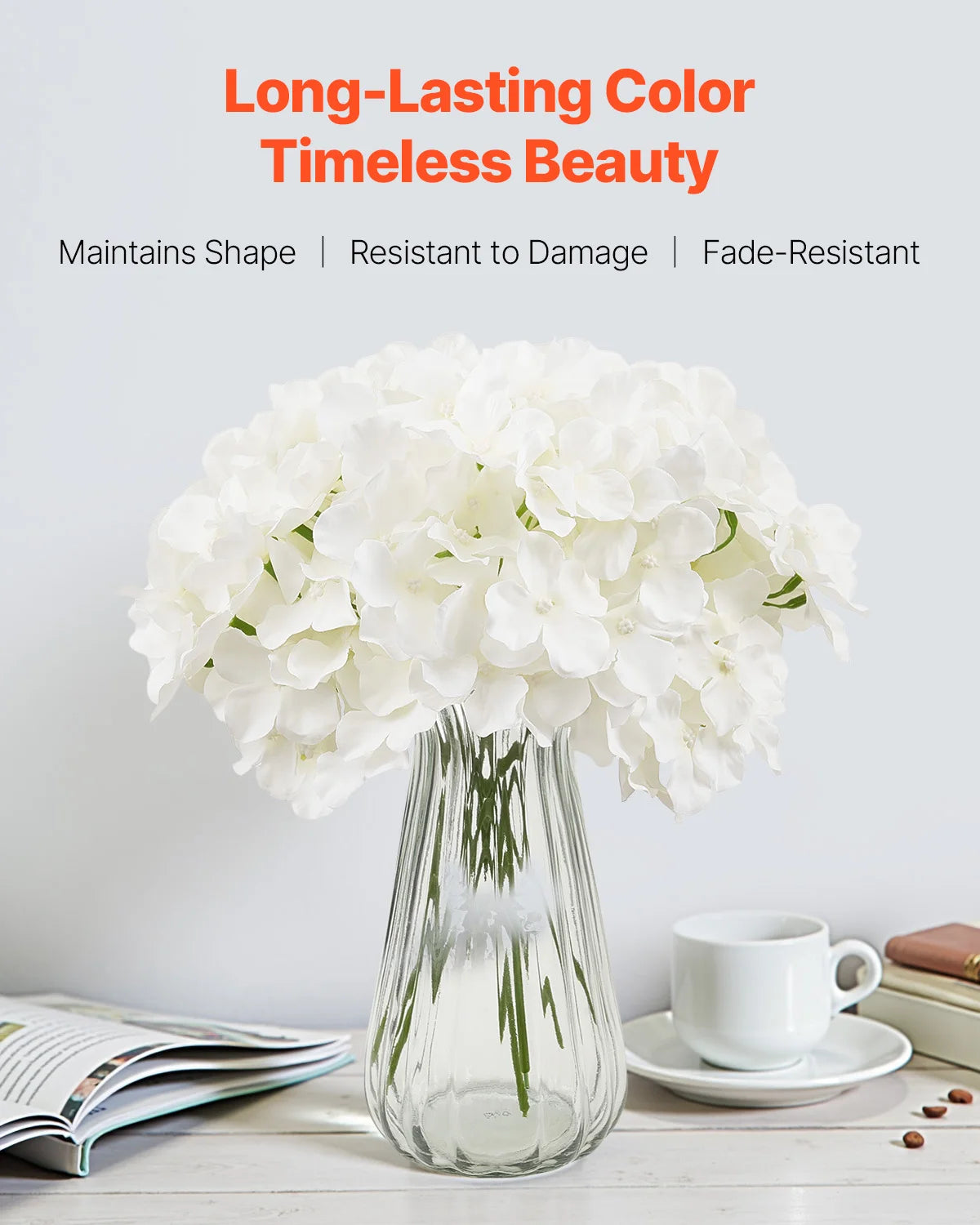 SucceBuy Silk Hydrangea Bouquet Artificial Flowers for Weddings