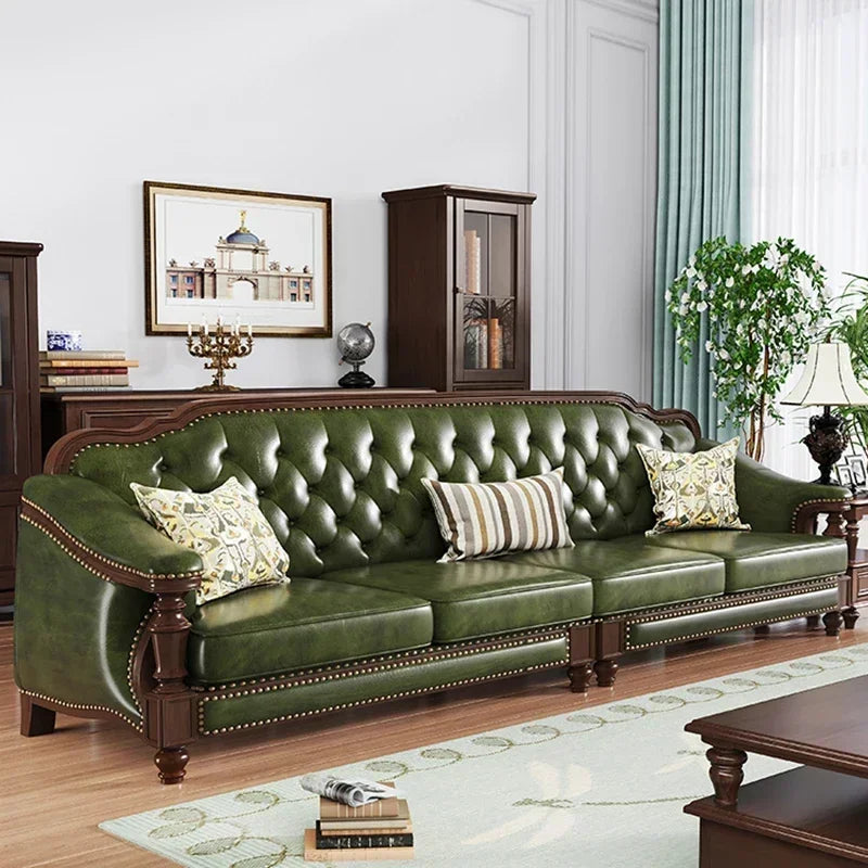 Leather Sofa Set With Armchair And Recliner For Living Room