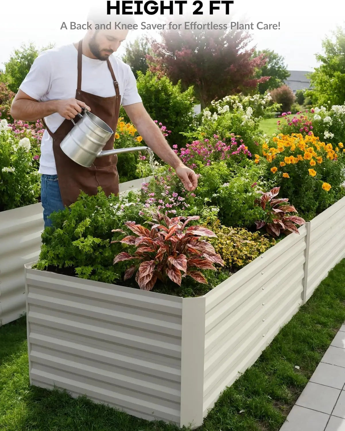 TWISTER.CK Galvanized Raised Garden Bed Kit For Vegetables And Herbs
