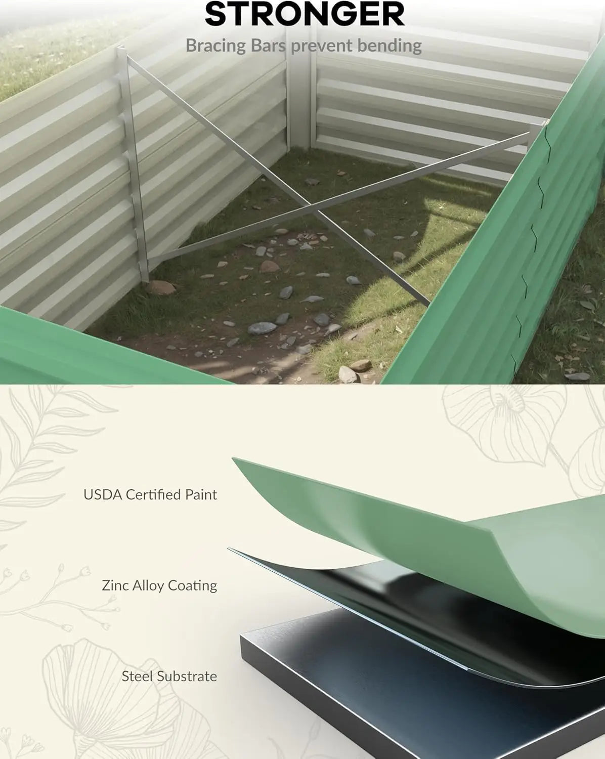TWISTER.CK Galvanized Raised Garden Bed Kit For Vegetables And Herbs