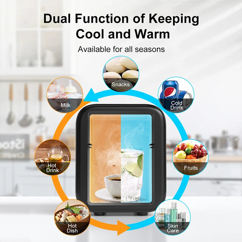 Crownful Mini Fridge for Beauty and Skincare Portable Car and Home
