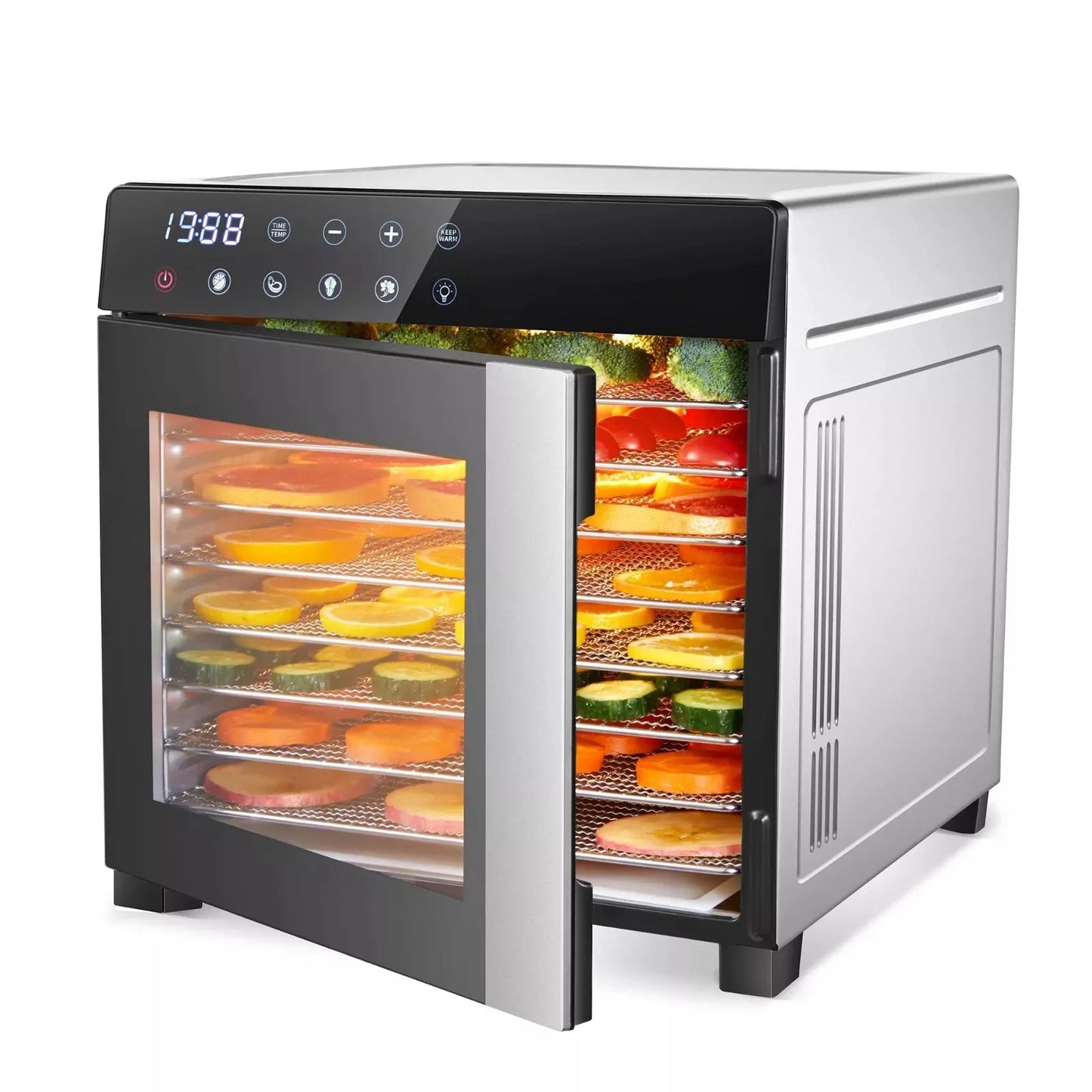 SNDOAS 8-Tray Food Dehydrator 600W With 4 Presets And Timer
