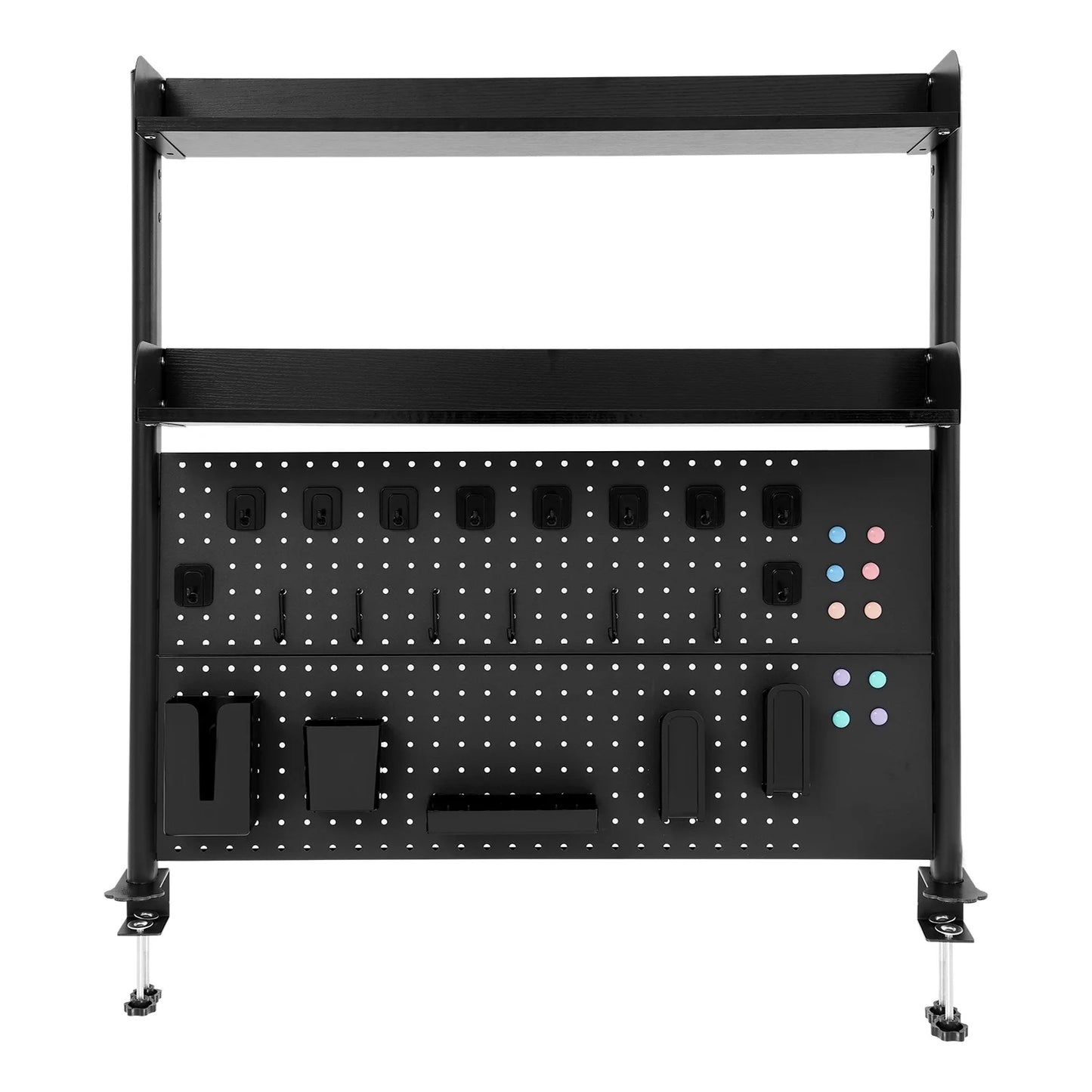 Bymaocar Clip On Desktop Bookshelf Organizer Two Tier Pegboard Shelf