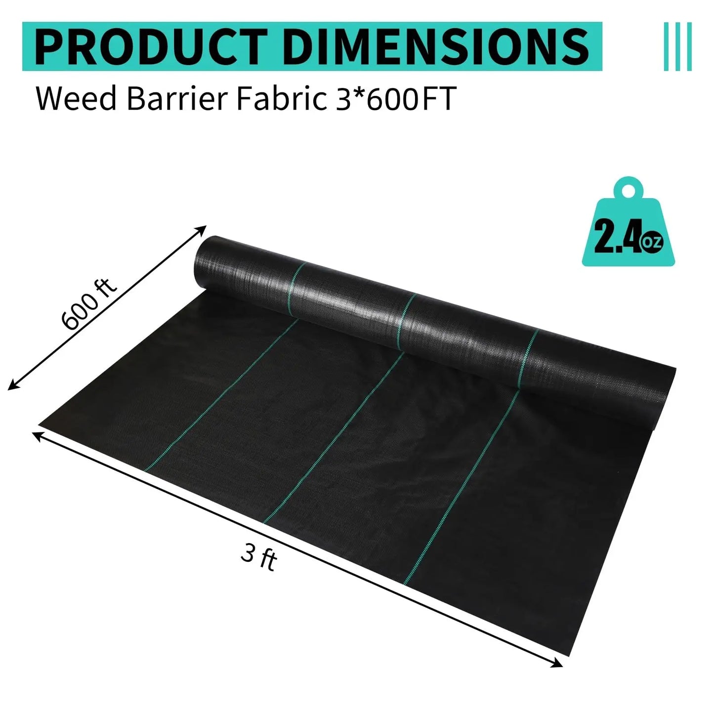 HiMISS Weed Barrier Landscape Fabric Heavy Duty Woven Cloth