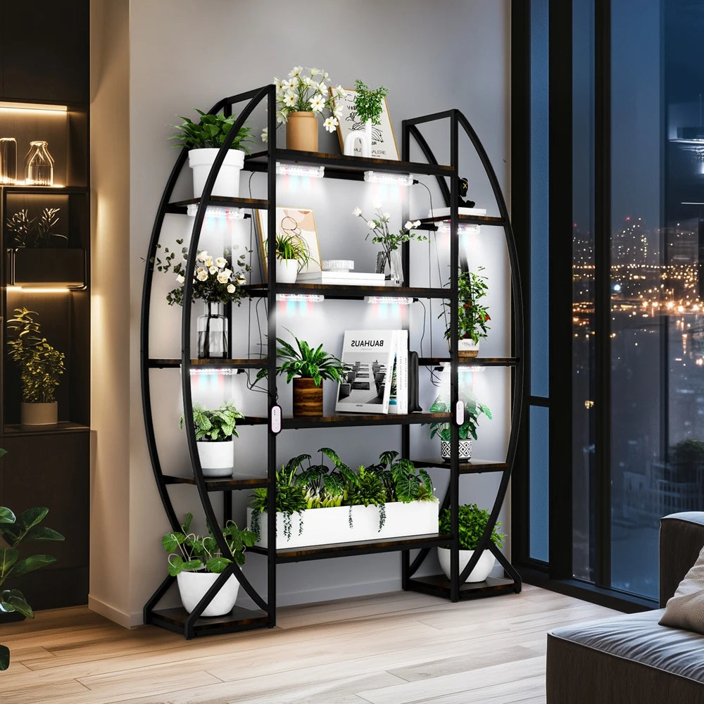 Half Moon Shape Plant Stand Industrial Multilayer Shelf Rack