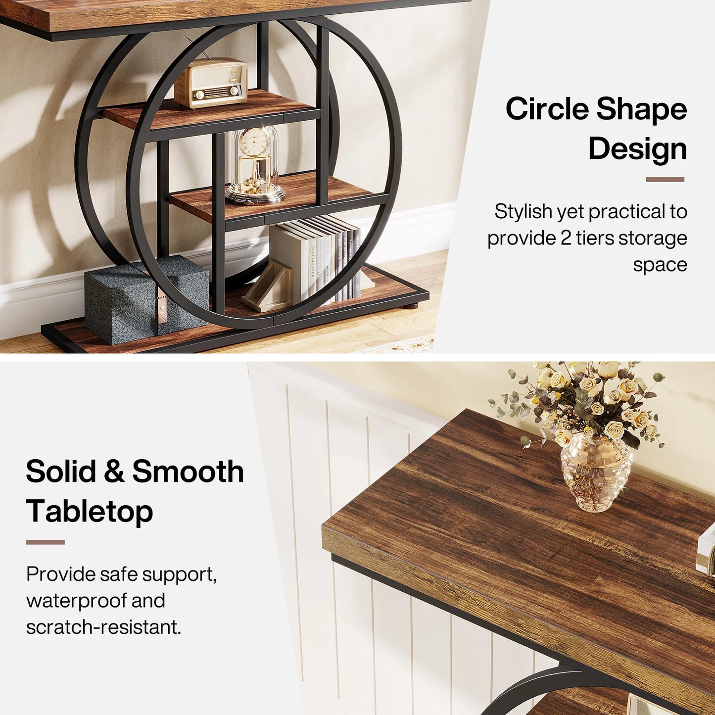 Tribesigns Console Table 4-Tier Entryway Sofa Table For Living Room
