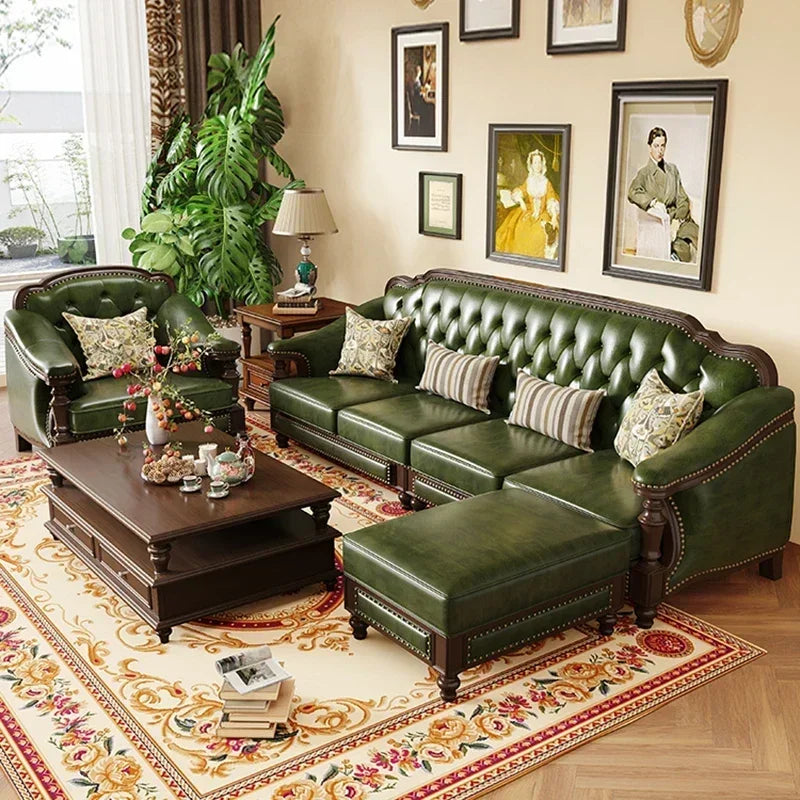 Leather Sofa Set With Armchair And Recliner For Living Room