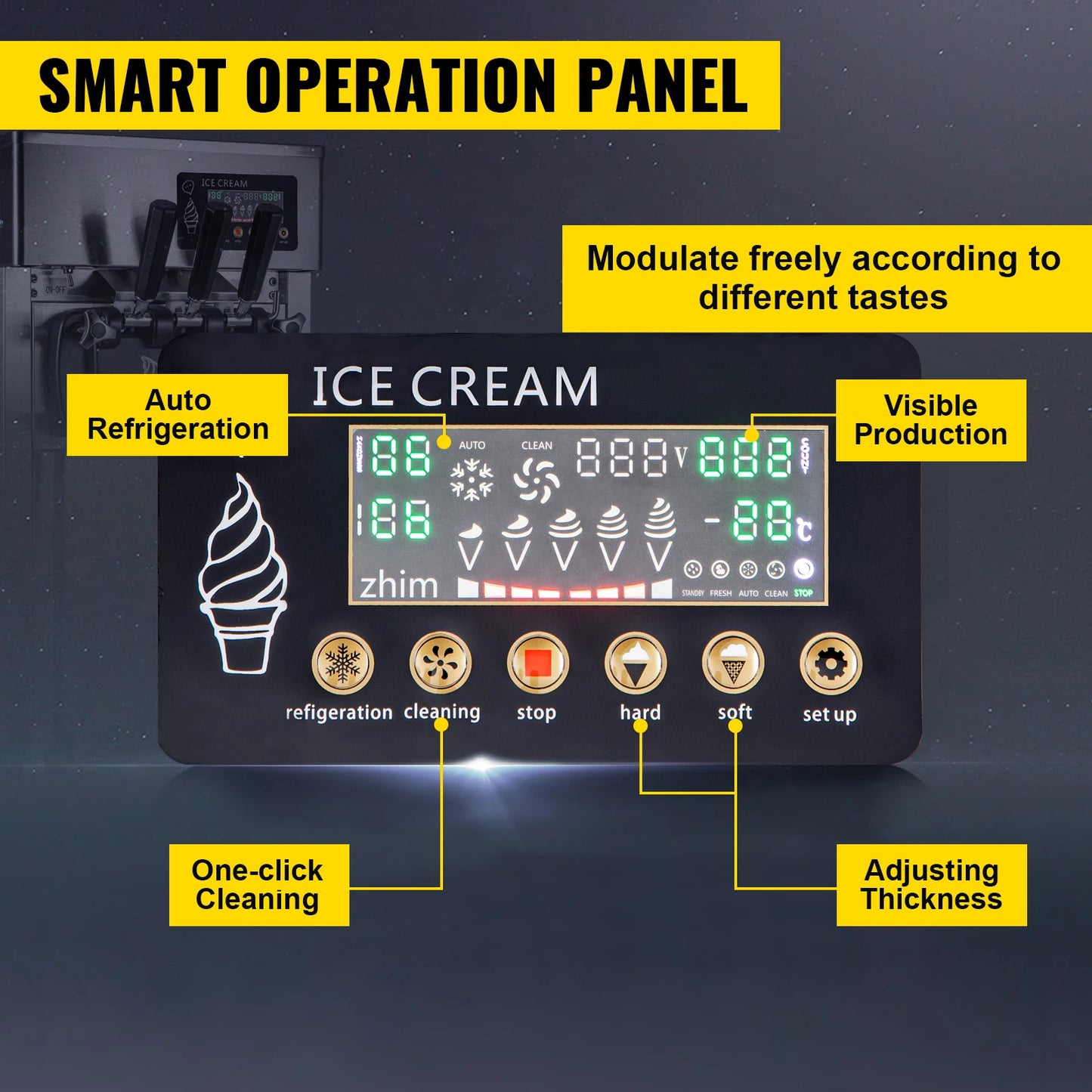 VEVOR Ice Cream Machine A168 1200W Compressor Maker with LCD