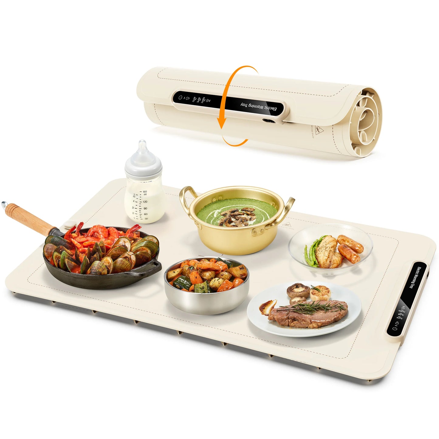 Yabano Foldable Electric Warming Tray With 3 Temperature Settings Auto Shutoff