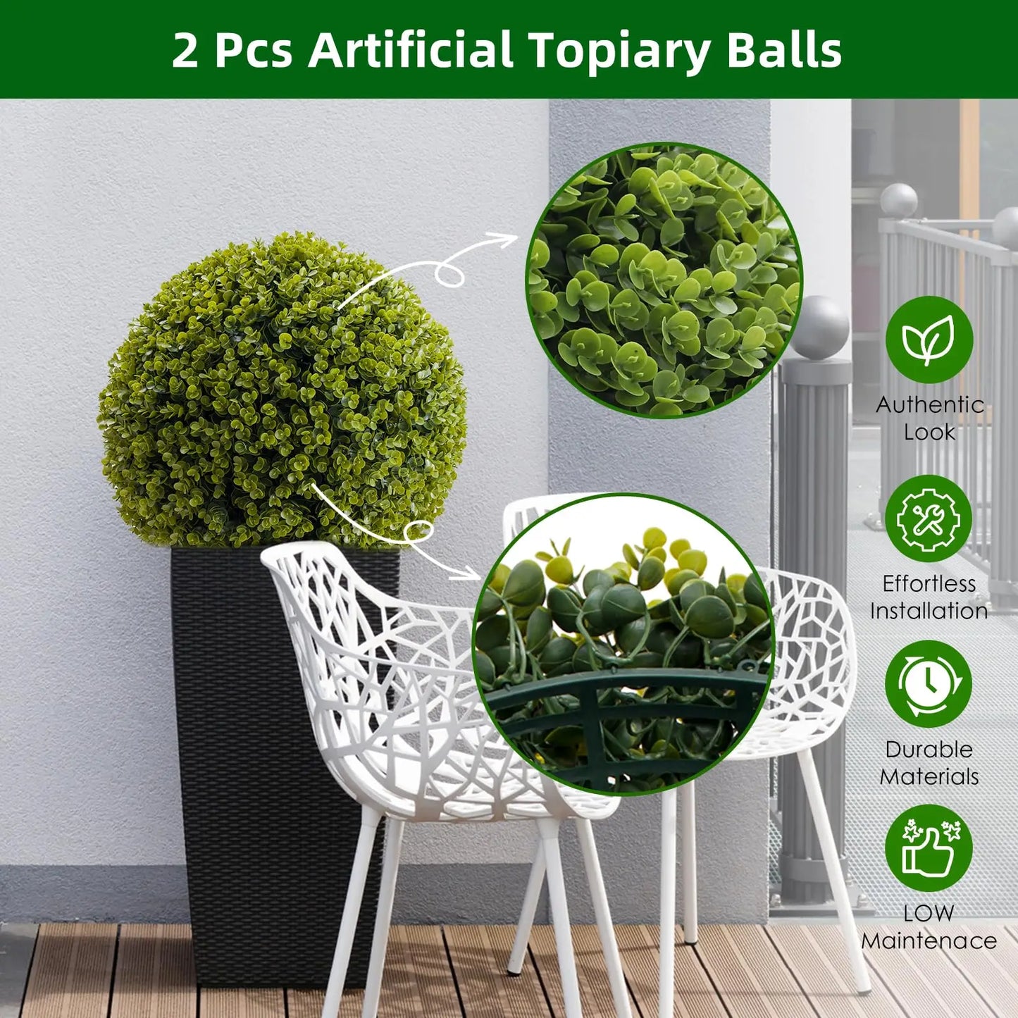 Studyset Topiary Balls Outdoor Set Of 2 For Garden Use
