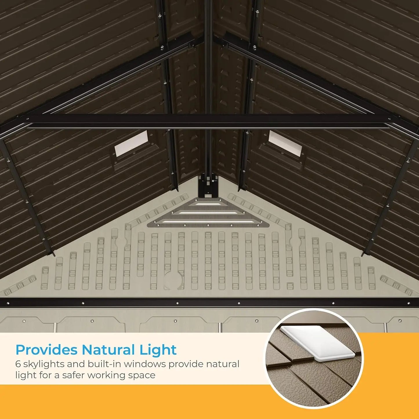 XMSJ Tremont Resin Shed With Skylights Reinforced Floor And Doors