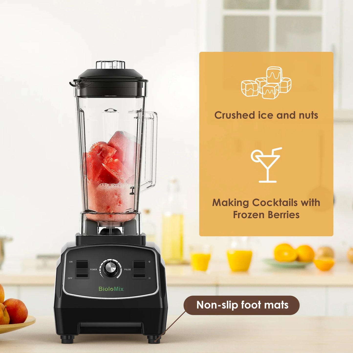 Biolomix BPA Free 3HP 2200W Commercial Blender Mixer Juicer