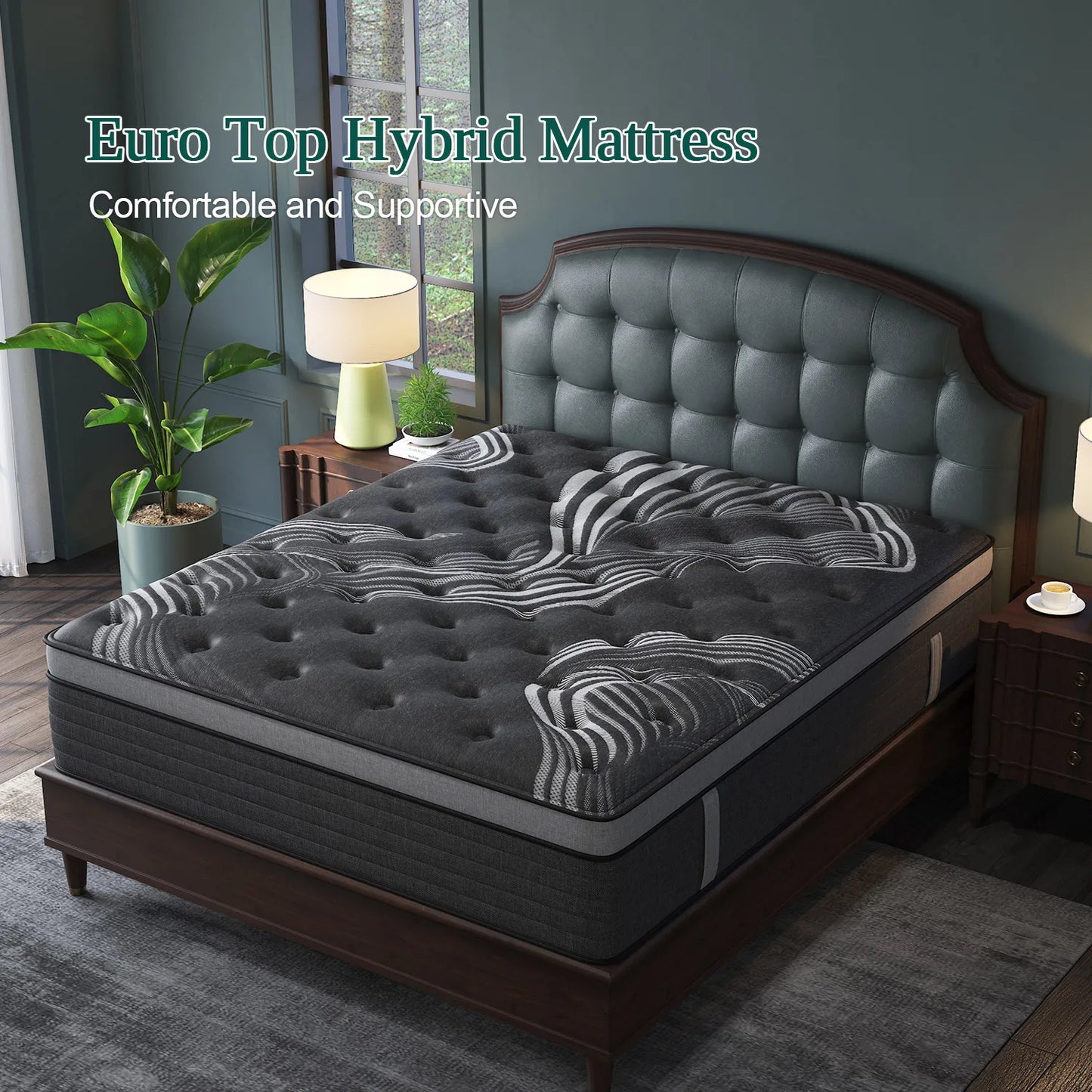 Sweetlove Euro Top Hybrid Mattress In A Box With Motion Isolation Memory Foam
