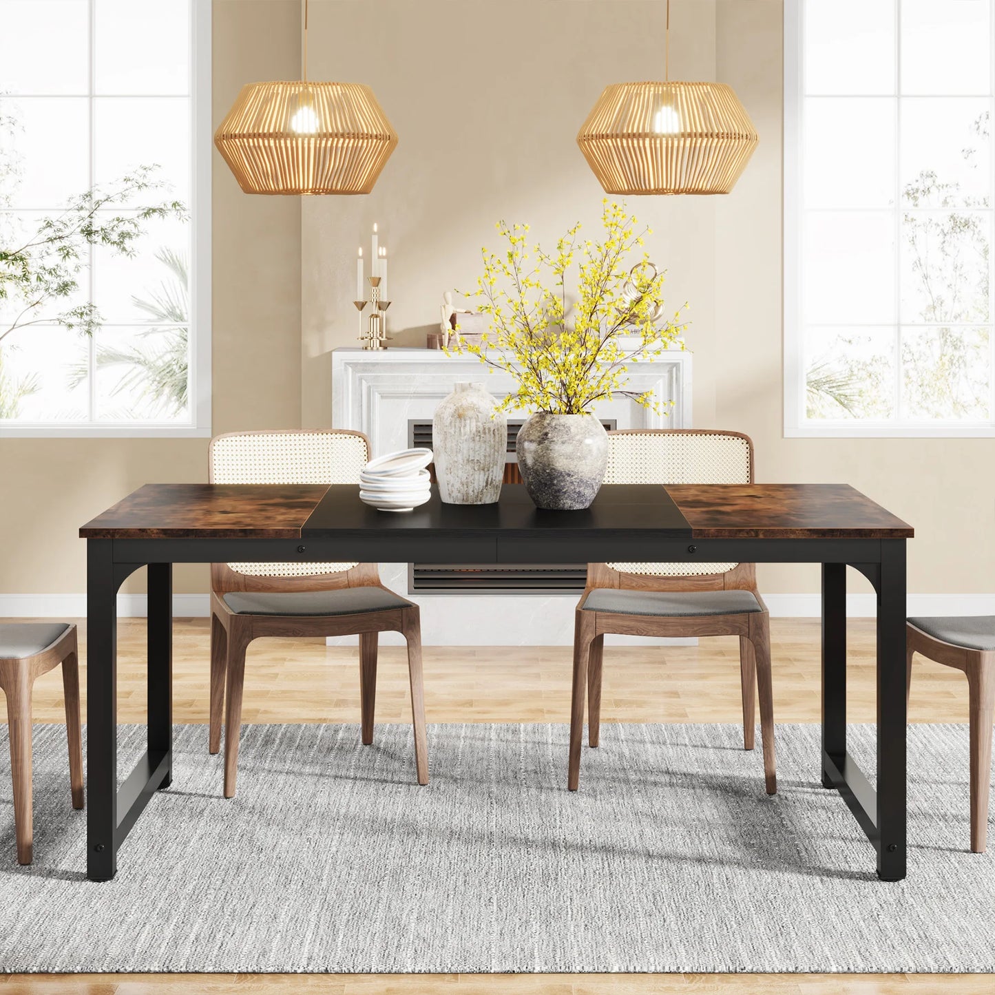 Tribesigns Rectangular Dining Table For 6 To 8 People