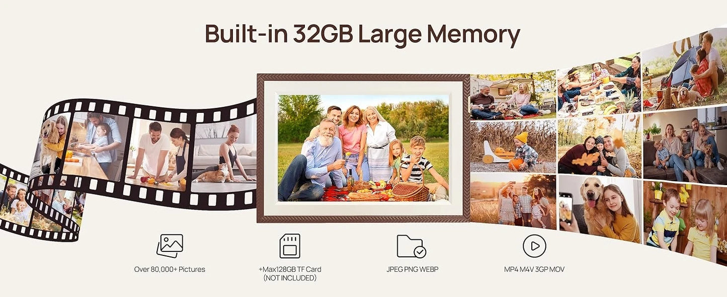 Arzopa WiFi Touch Digital Photo Frame 32GB HD Cloud Smart