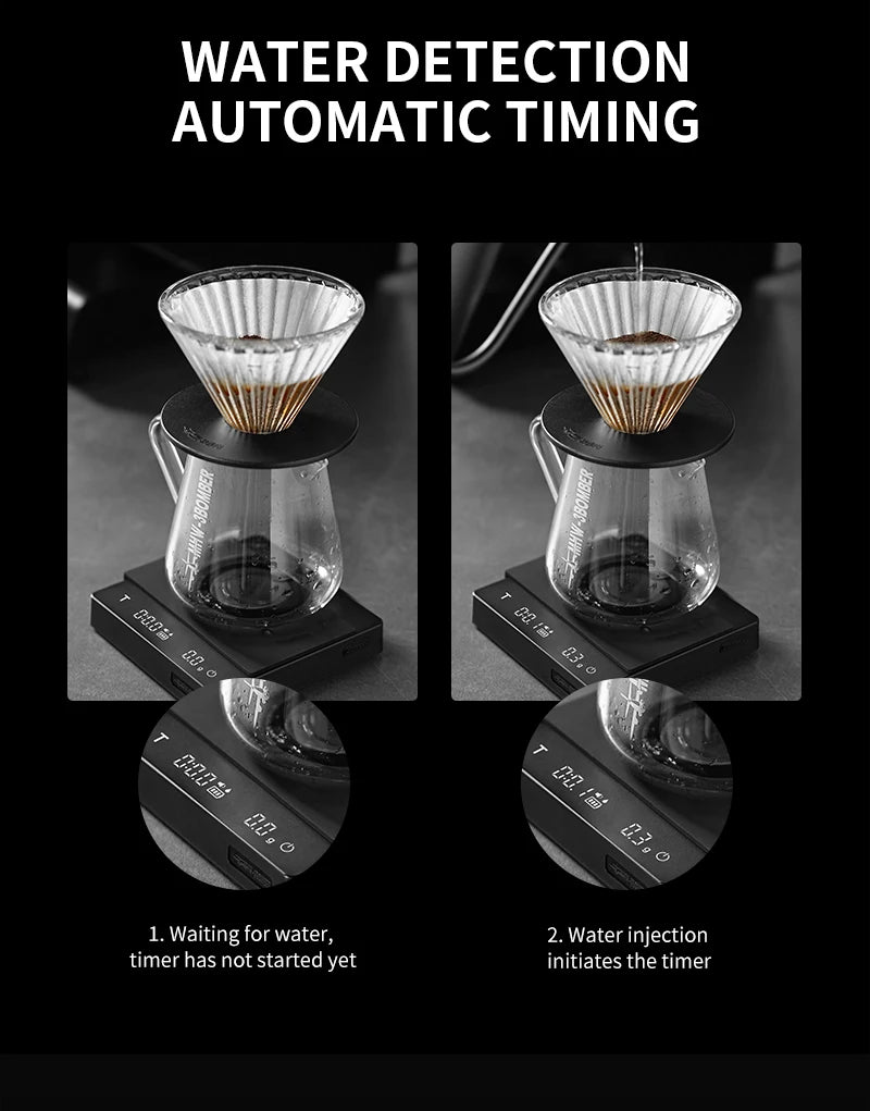 MHW-3BOMBER Coffee Scale With Timer, Rechargeable, 0.1g Precision
