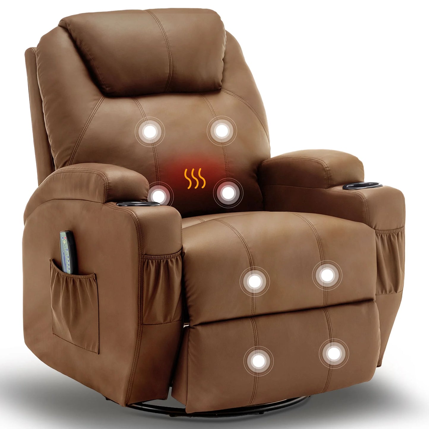 KORSER Recliner Chair With Massage And Heat 360 Swivel