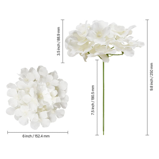SucceBuy Silk Hydrangea Bouquet Artificial Flowers for Weddings