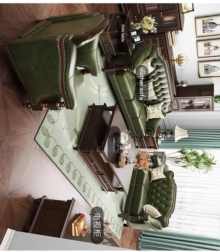 Leather Sofa Set With Armchair And Recliner For Living Room