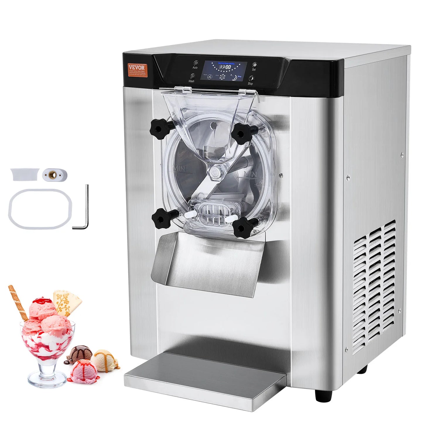 SucceBuy Commercial Ice Cream Machine Single Flavor Countertop